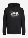 Jack & Jones Černá pánská mikina s kapucí Jack & Jones Map