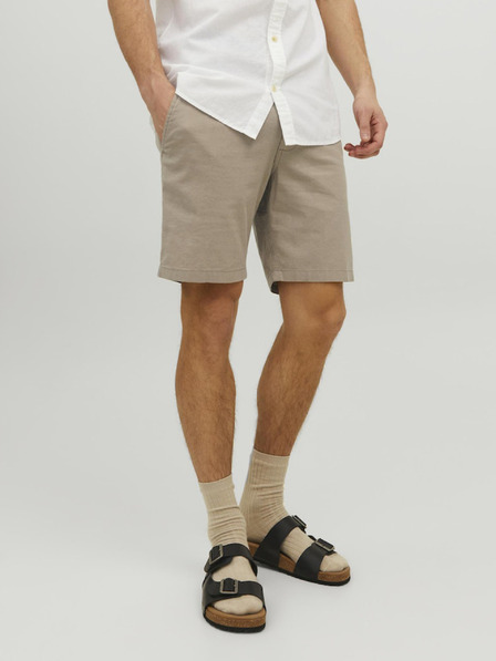 Jack & Jones Béžové pánské chino kraťasy s příměsí lnu Jack & Jones Dave