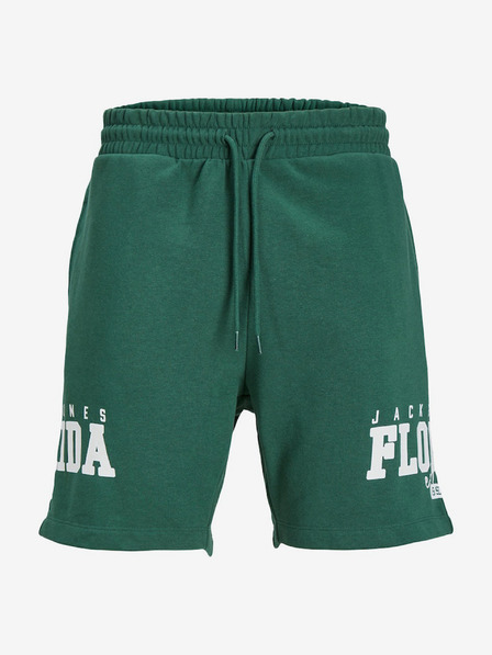 Jack & Jones Tmavě zelené pánské teplákové kraťasy Jack & Jones Cory
