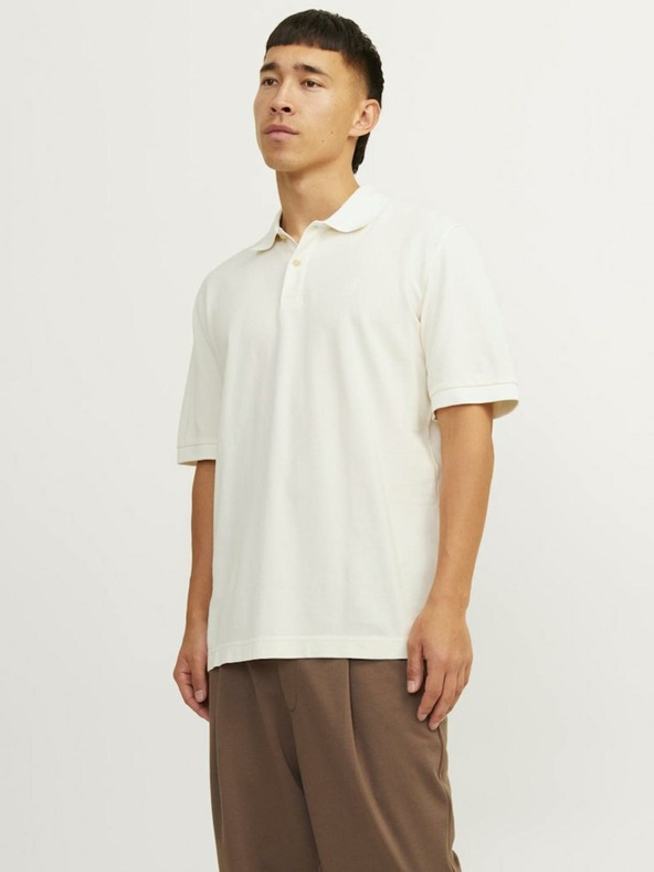 Jack & Jones Krémové pánské polo tričko Jack & Jones William