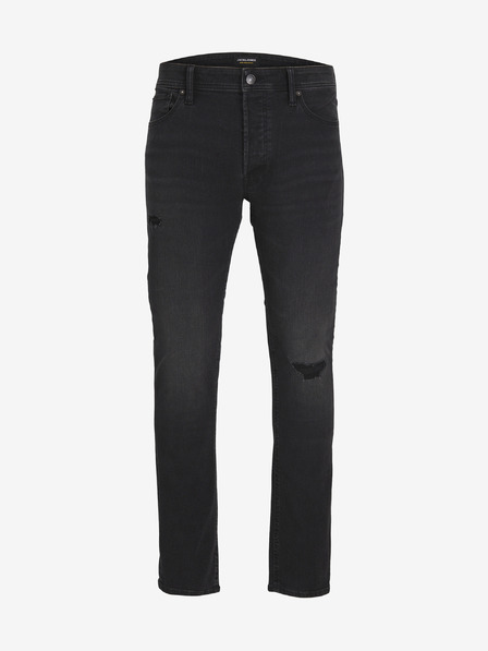 Jack & Jones Černé pánské slim fit džíny Jack & Jones Glenn
