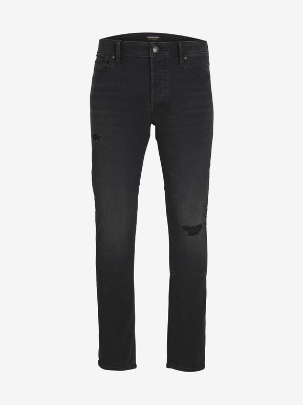 Jack & Jones Černé pánské slim fit džíny Jack & Jones Glenn