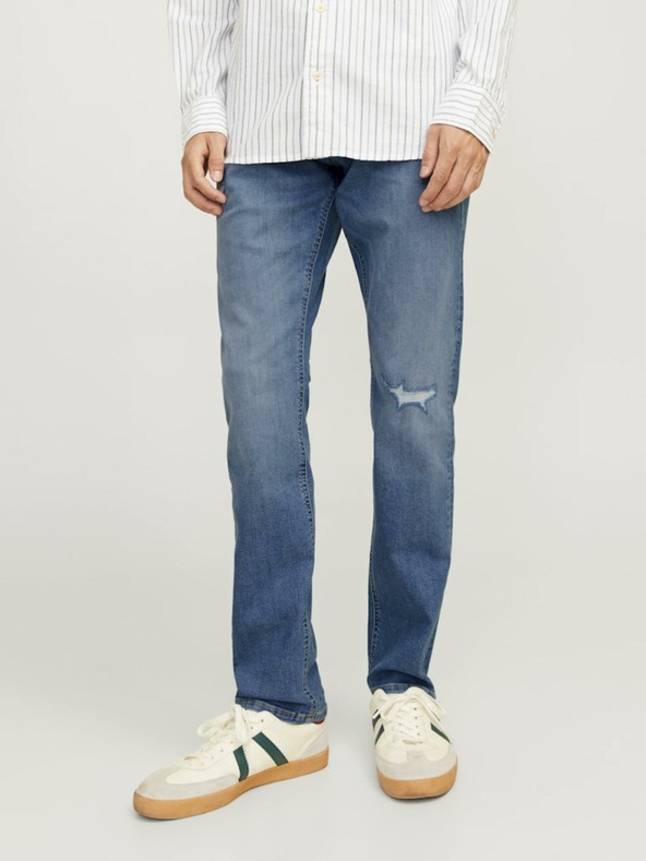 Jack & Jones Modré pánské slim fit džíny Jack & Jones Glenn