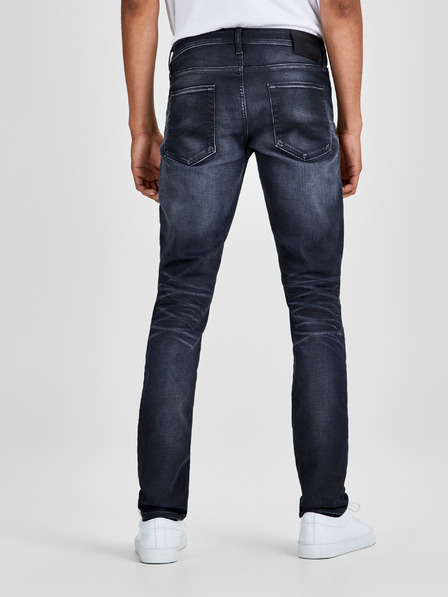 Jack & Jones Tmavě modré slim fit džíny s vyšisovaným efektem Jack & Jones Glenn