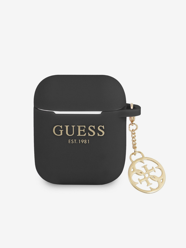 Guess Guess 4G Charm Silikonové Pouzdro pro AirPods 1/2 Black