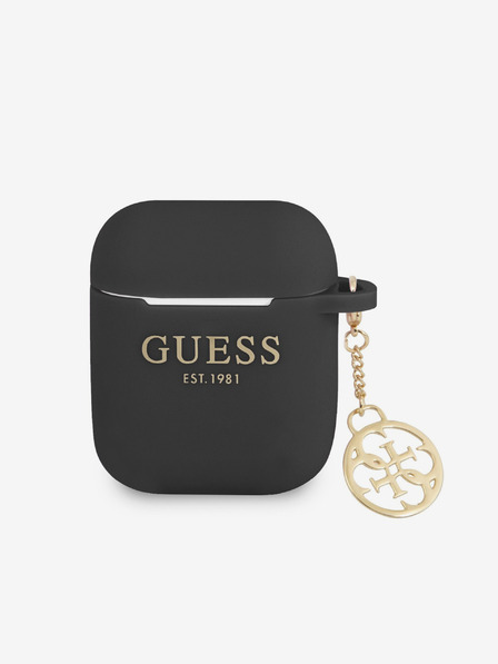 Guess Guess 4G Charm Silikonové Pouzdro pro AirPods 1/2 Black