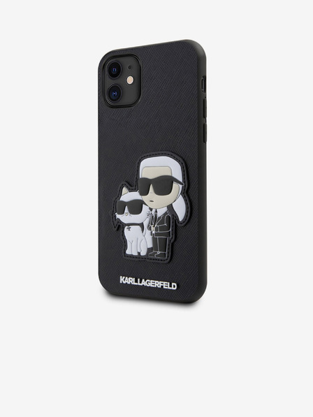 Karl Lagerfeld PU Saffiano Karl and Choupette NFT Zadní Kryt pro iPhone 11 Black Karl Lagerfeld