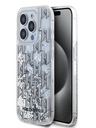 Karl Lagerfeld Liquid Glitter Monogram Gradient Zadní Kryt pro iPhone 15 Pro Max White Karl Lagerfeld