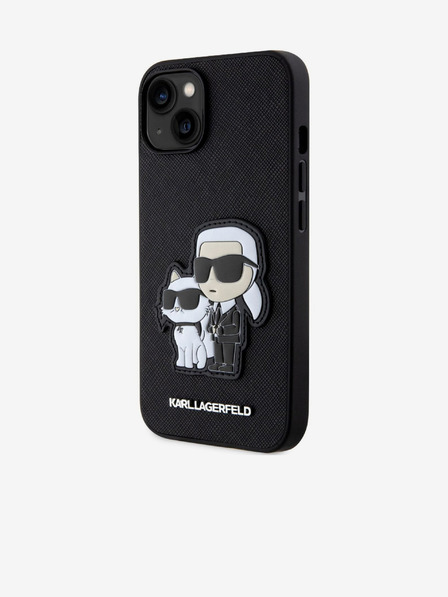 Karl Lagerfeld Karl Lagerfeld PU Saffiano Karl and Choupette NFT Zadní Kryt pro iPhone 13 Black