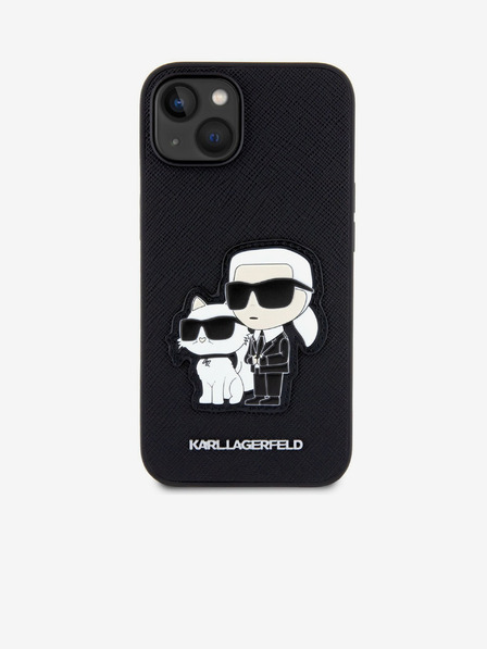 Karl Lagerfeld Karl Lagerfeld PU Saffiano Karl and Choupette NFT Zadní Kryt pro iPhone 13 Black