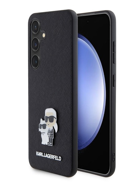 Karl Lagerfeld PU Saffiano Metal Karl and Choupette Zadní Kryt pro Samsung Galaxy S24 Black Karl Lagerfeld