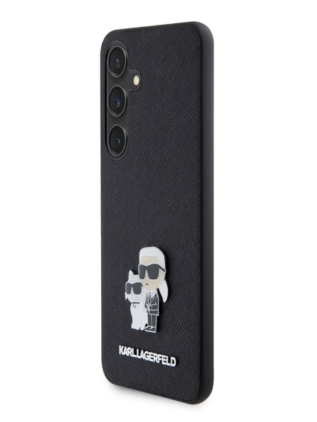 Karl Lagerfeld PU Saffiano Metal Karl and Choupette Zadní Kryt pro Samsung Galaxy S24 Black Karl Lagerfeld