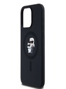 Karl Lagerfeld Liquid Silicone Karl and Choupette Magsafe Zadní Kryt pro iPhone 15 Pro Max Black Karl Lagerfeld