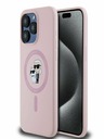 Karl Lagerfeld Liquid Silicone Karl and Choupette Magsafe Zadní Kryt pro iPhone 15 Pro Max Pink Karl Lagerfeld