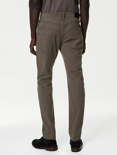 Marks & Spencer Hnědé pánské slim fit kalhoty Marks & Spencer