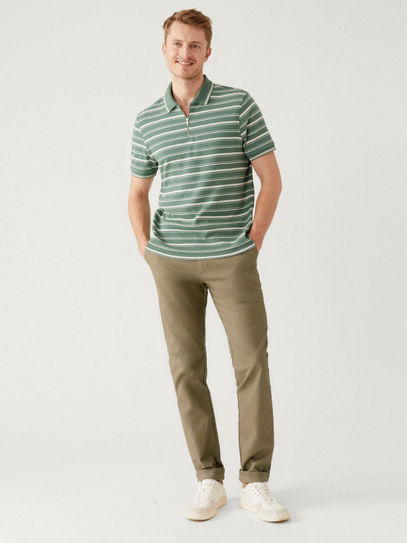 Marks & Spencer Khaki pánské chino kalhoty Marks & Spencer