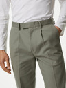 Marks & Spencer Zelené pánské strečové chino kalhoty Marks & Spencer