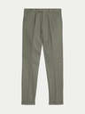 Marks & Spencer Zelené pánské strečové chino kalhoty Marks & Spencer