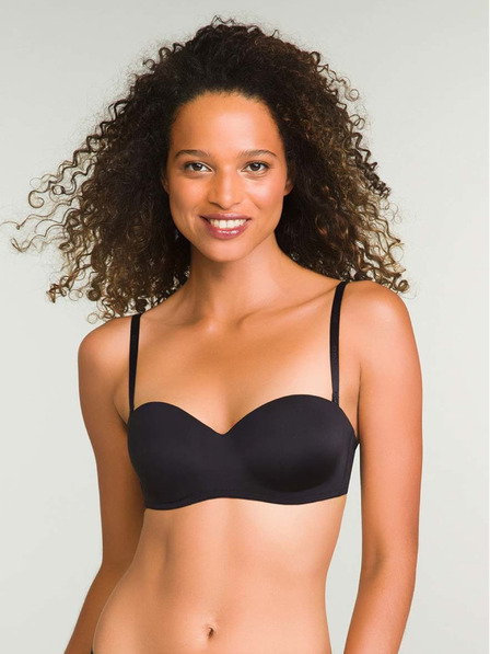 DIM Černá dámská podprsenka bez kostic Dim WIREFREE STRAPLESS BRA