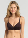 DIM Tmavě hnědá dámská podprsenka bez kostic Dim WIREFREE TRIANGLE PADDED BRA