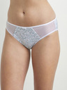 DIM Modro-bílé dámské vzorované kalhotky Dim GENEROUS COTTON BIO SLIP