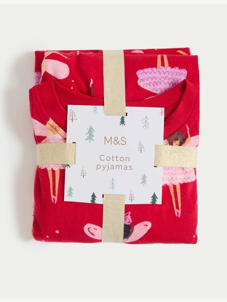 Marks & Spencer Pyžamo s motivem víly z čisté bavlny (1–8 let) Marks & Spencer červená