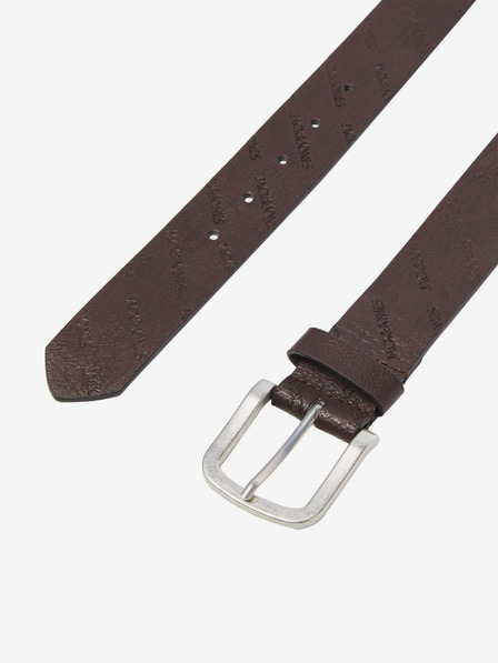 Jack & Jones Tmavě hnědý pánský vzorovaný pásek Jack & Jones Charry