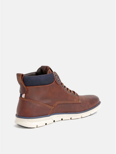 Jack & Jones Hnědé pánské kožené kotníkové boty Jack & Jones Tubar