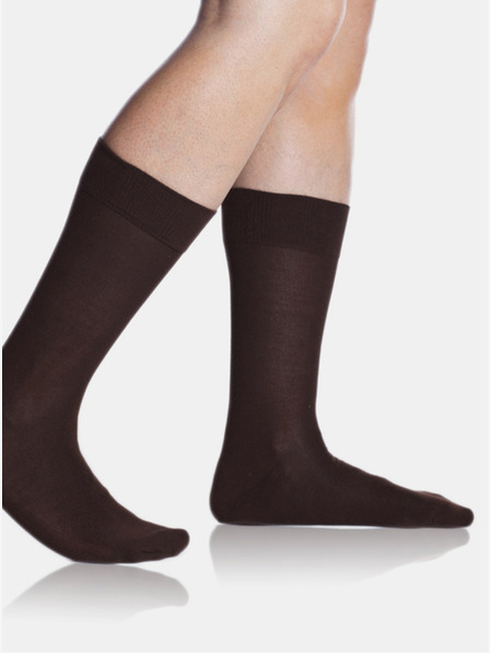 Bellinda Tmavě hnědé pánské ponožky Bellinda BAMBUS COMFORT SOCKS