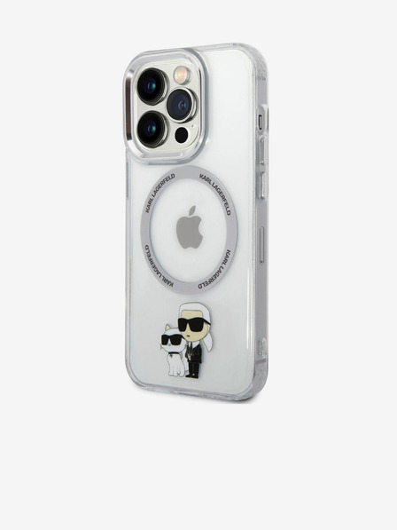 Karl Lagerfeld IML Karl and Choupette NFT MagSafe Zadní Kryt pro iPhone 15 Pro Transparent Karl Lagerfeld