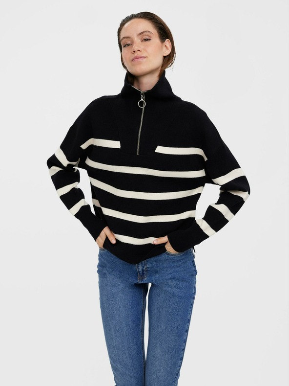 Vero Moda Krémovo-černý pruhovaný svetr VERO MODA Saba
