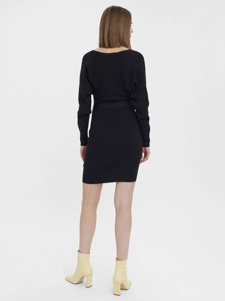Vero Moda Černé dámské svetrové šaty Vero Moda Hollyrem